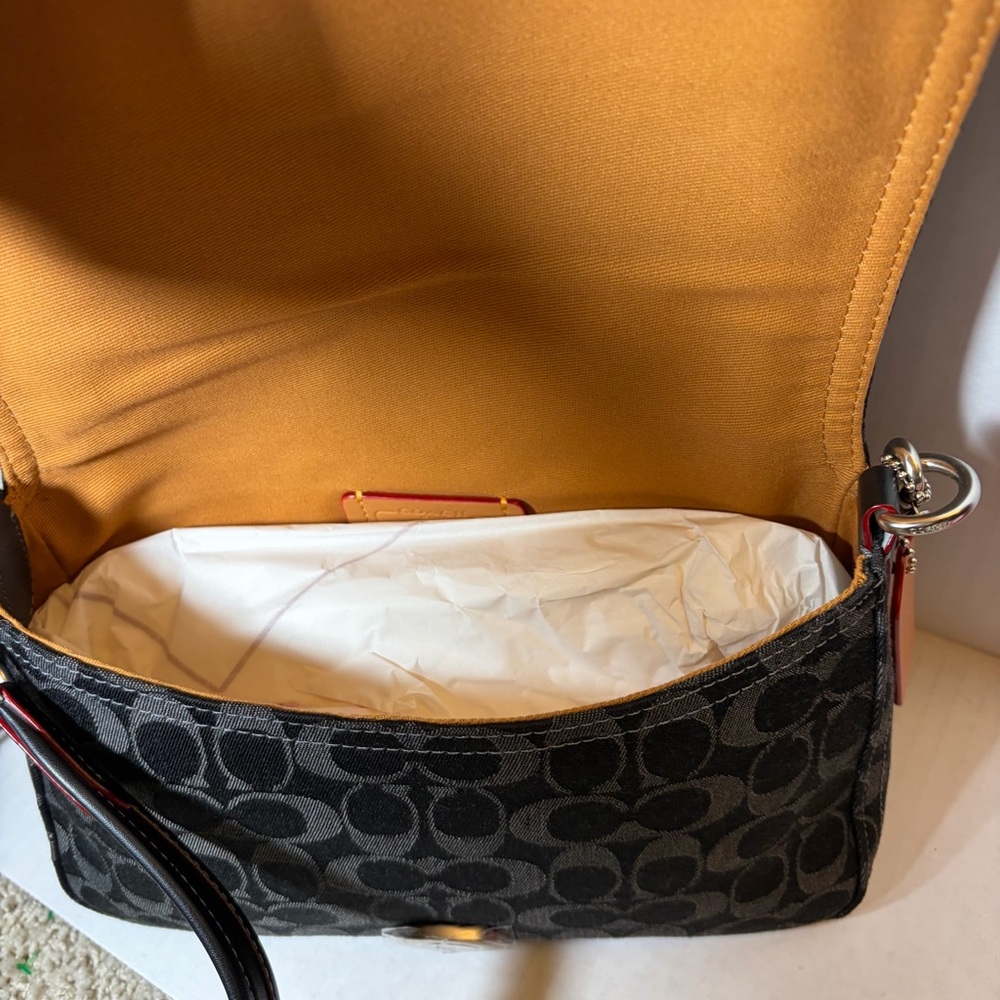 Coach black Denim Soft Tabby Shoulder Bag NEW! W/ Dustbag & All Straps - Picture 8 of 11
